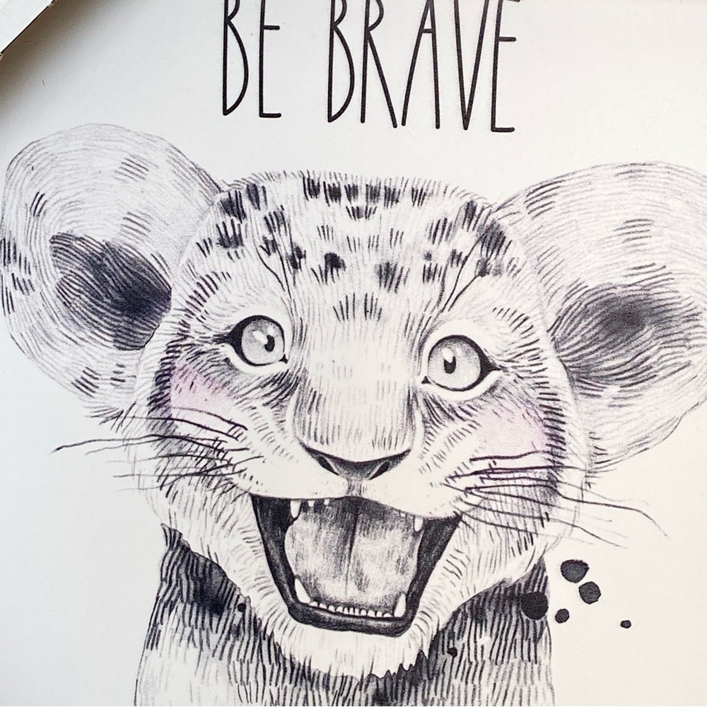 Be Brave Baby Animal Nursery Art Wood Frame - Picture 3 of 6